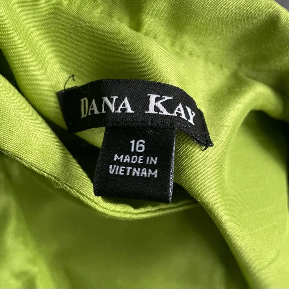 Vintage Dana Kay Lime Green Statement Blazer Jacket Chartreuse Plus Size 16 Y2K - Picture 9 of 9
